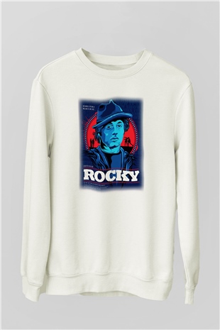 Rocky Beyaz Unisex Sweatshirt
