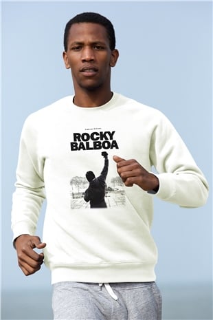 Rocky Beyaz Unisex Sweatshirt