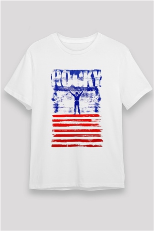 Rocky Beyaz Unisex Tişört T-Shirt