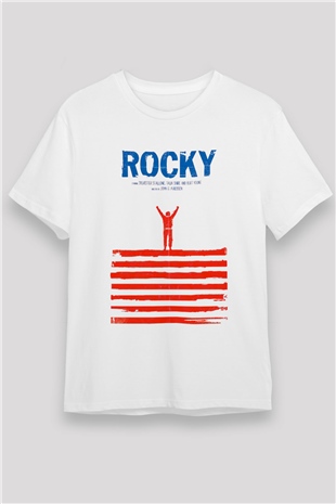 Rocky Beyaz Unisex Tişört T-Shirt