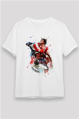 Rocky Beyaz Unisex Tişört T-Shirt