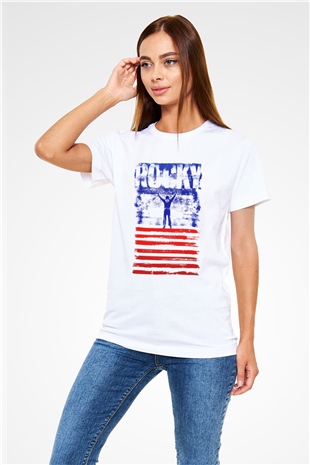 Rocky Beyaz Unisex Tişört T-Shirt