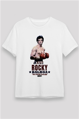 Rocky Beyaz Unisex Tişört T-Shirt