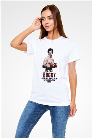 Rocky Beyaz Unisex Tişört T-Shirt