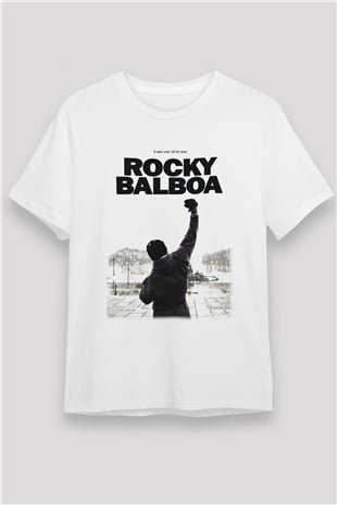 Rocky Beyaz Unisex Tişört T-Shirt