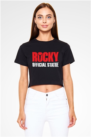 Rocky Siyah Crop Top Tişört
