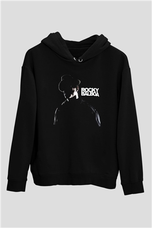 Rocky Siyah Unisex Kapşonlu Sweatshirt