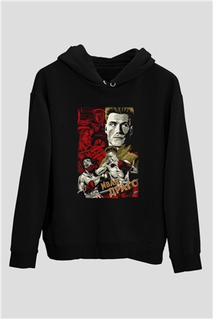 Rocky Siyah Unisex Kapşonlu Sweatshirt
