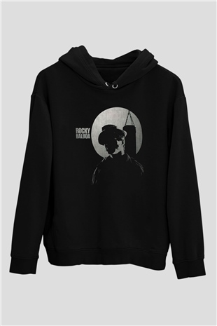 Rocky Siyah Unisex Kapşonlu Sweatshirt