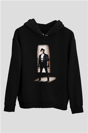 Rocky Siyah Unisex Kapşonlu Sweatshirt