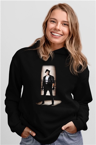 Rocky Siyah Unisex Kapşonlu Sweatshirt