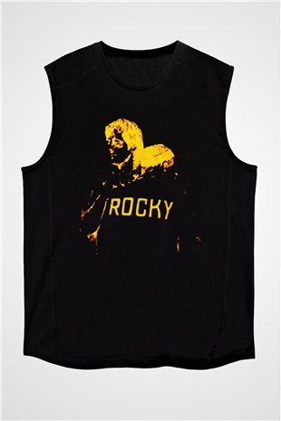 Rocky Siyah Unisex Kolsuz Tişört