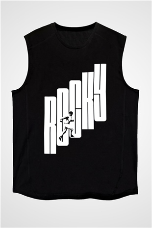 Rocky Siyah Unisex Kolsuz Tişört