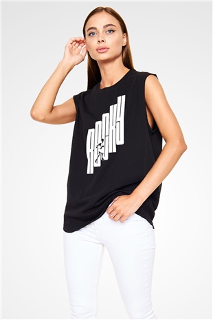 Rocky Siyah Unisex Kolsuz Tişört