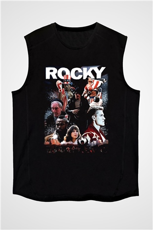 Rocky Siyah Unisex Kolsuz Tişört