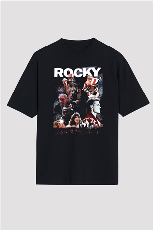 Rocky Siyah Unisex Oversize Tişört T-Shirt