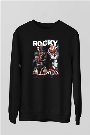 Rocky Siyah Unisex Sweatshirt