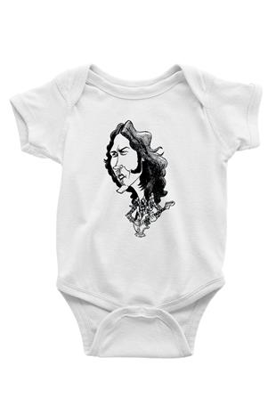 Rory Gallagher Baskılı Beyaz Unisex Bebek Body - Zıbın
