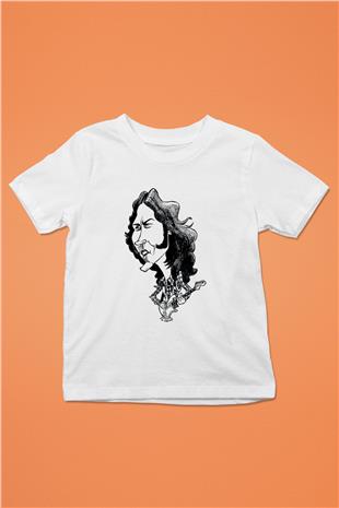 Rory Gallagher Baskılı Beyaz Unisex Beyaz Çocuk Tişört - Tshirt