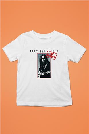 Rory Gallagher Baskılı Beyaz Unisex Beyaz Çocuk Tişört - Tshirt