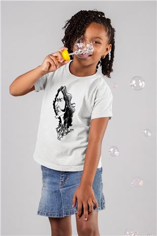 Rory Gallagher Baskılı Beyaz Unisex Beyaz Çocuk Tişört - Tshirt