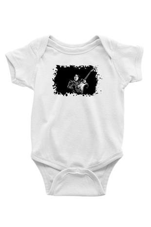 Rory Gallagher Baskılı Beyaz Unisex Bebek Body - Zıbın