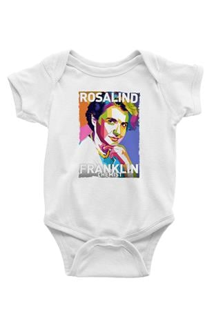 Rosalind Franklin Baskılı Beyaz Bebek Body - Zıbın
