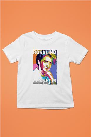 Rosalind Franklin Baskılı Unisex Beyaz Çocuk Tişörtü - Tshirt