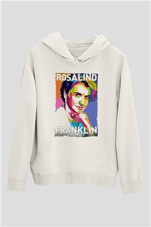Rosalind Franklin Baskılı Unisex Ekru Hoodie