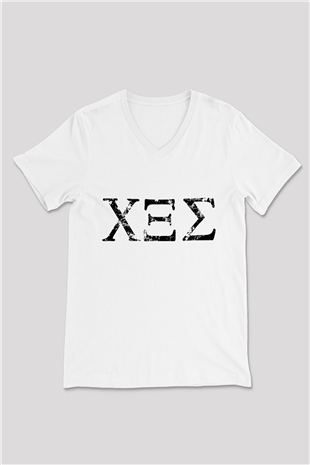 Rotting Christ Beyaz Unisex V Yaka Tişört T-Shirt