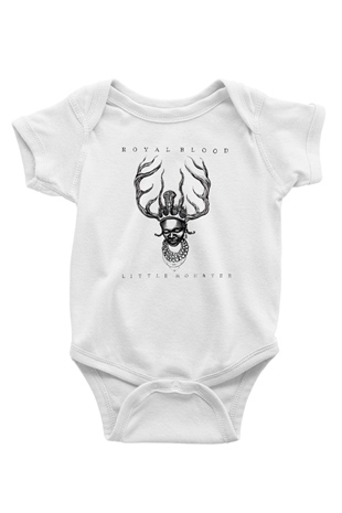 Royal Blood Baskılı Beyaz Unisex Bebek Body - Zıbın