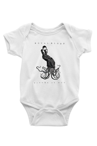 Royal Blood Baskılı Beyaz Unisex Bebek Body - Zıbın