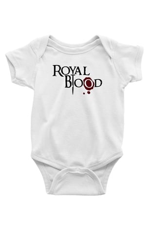Royal Blood Baskılı Beyaz Unisex Bebek Body - Zıbın