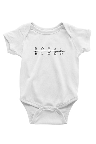 Royal Blood Baskılı Beyaz Unisex Bebek Body - Zıbın