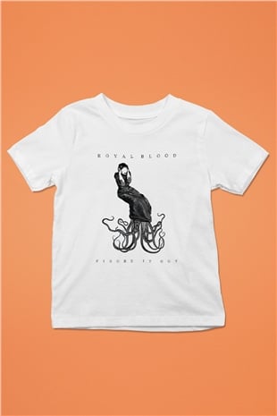 Royal Blood Baskılı Beyaz Unisex Çocuk Tişört