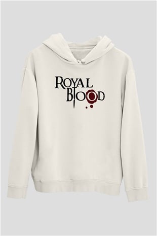 Royal Blood Beyaz Unisex Kapşonlu Sweatshirt