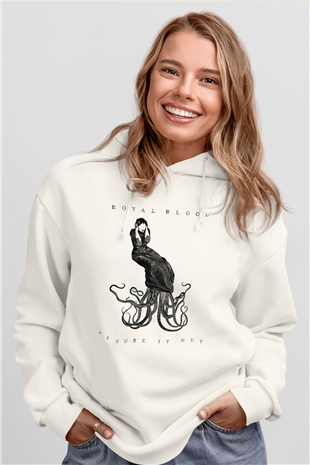 Royal Blood Beyaz Unisex Kapşonlu Sweatshirt