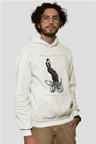 Royal Blood Beyaz Unisex Kapşonlu Sweatshirt