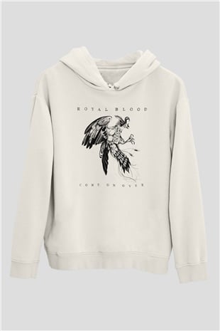 Royal Blood Beyaz Unisex Kapüşonlu Sweatshirt