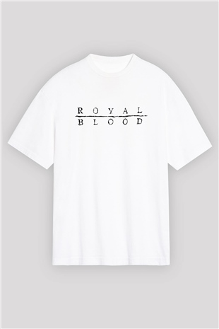Royal Blood Beyaz Unisex Oversize Tişört T-Shirt