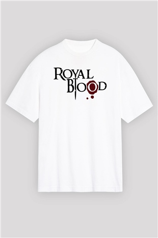 Royal Blood Beyaz Unisex Oversize Tişört T-Shirt