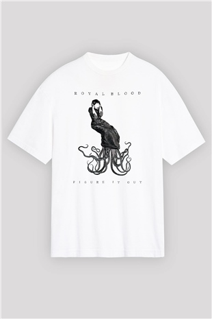 Royal Blood Beyaz Unisex Oversize Tişört T-Shirt