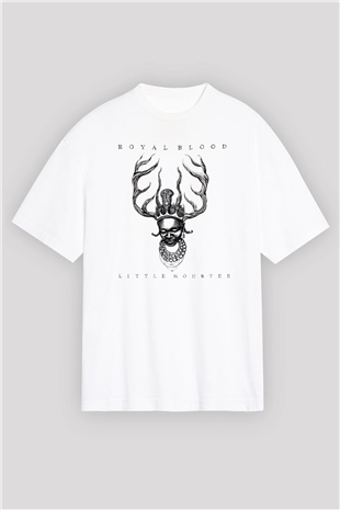 Royal Blood Beyaz Unisex Oversize Tişört T-Shirt