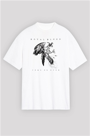 Royal Blood Beyaz Oversize Tişört Oversize T-shirt - TişörtFabrikası