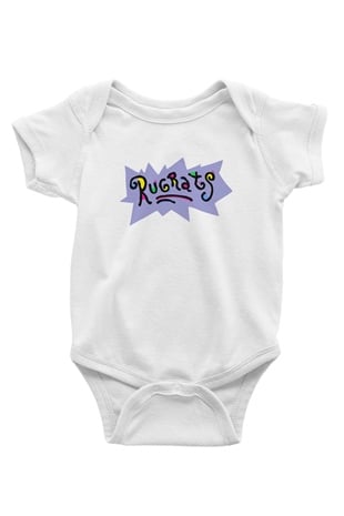 Rugrats Baskılı Beyaz Unisex Bebek Body - Zıbın