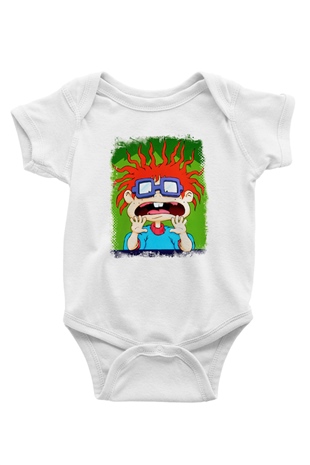Rugrats Baskılı Beyaz Unisex Bebek Body - Zıbın