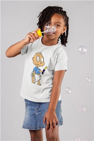 Rugrats Baskılı Beyaz Unisex Çocuk Tişört