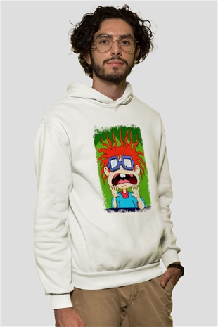 Rugrats Beyaz Unisex Kapşonlu Sweatshirt