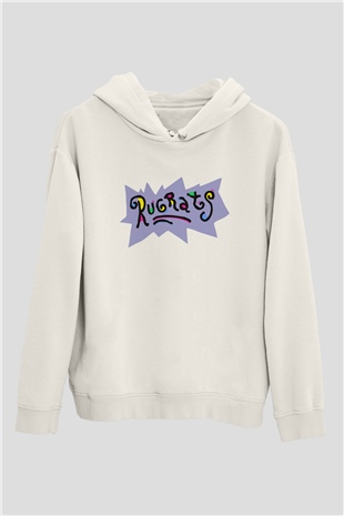 Rugrats Beyaz Unisex Kapşonlu Sweatshirt