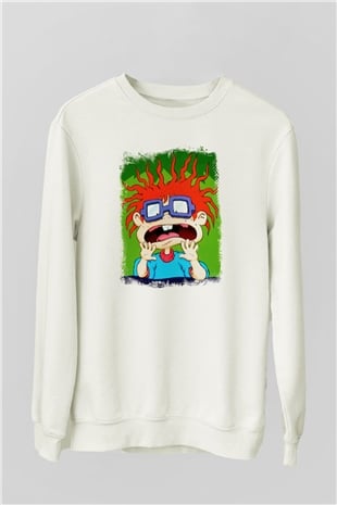 Rugrats Beyaz Unisex Sweatshirt